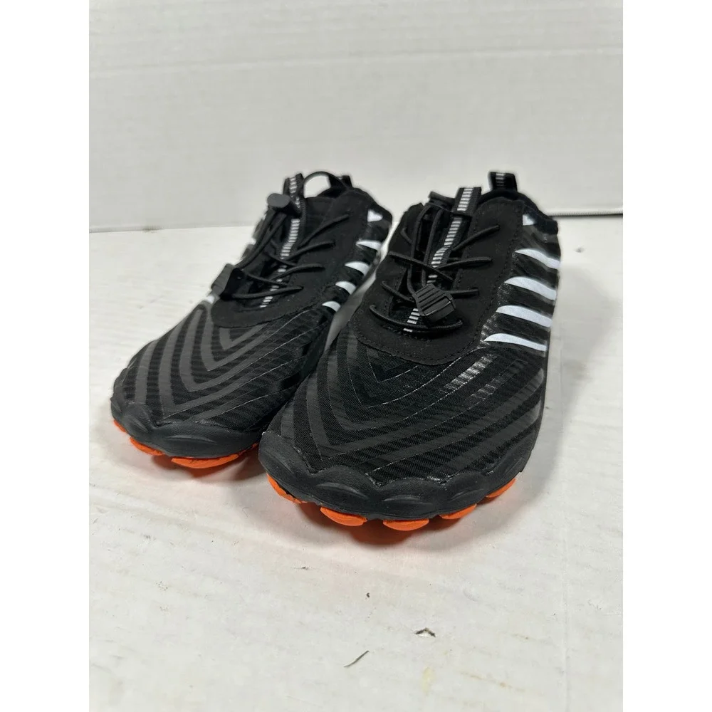 Barestep Barefoot Water Shoes Black White Striped Bungee Lace Minimalist Size 39